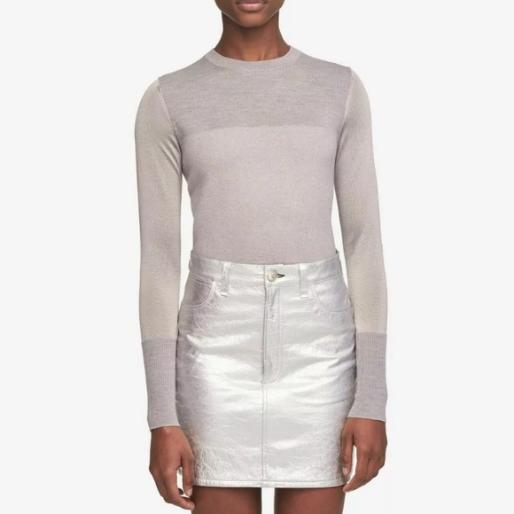 Rag & Bone Moss Leather Skirt in Metallic Silver - Picture 5 of 16